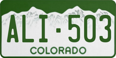 CO license plate ALI503