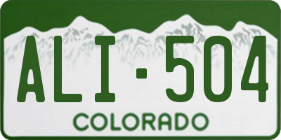 CO license plate ALI504