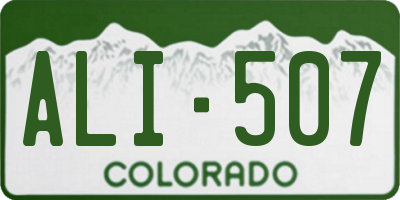 CO license plate ALI507