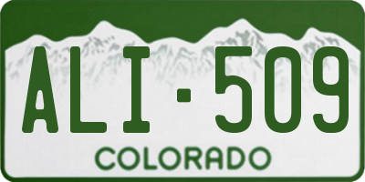 CO license plate ALI509
