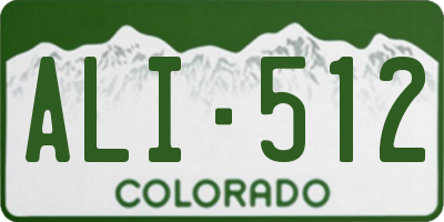 CO license plate ALI512