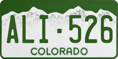 CO license plate ALI526