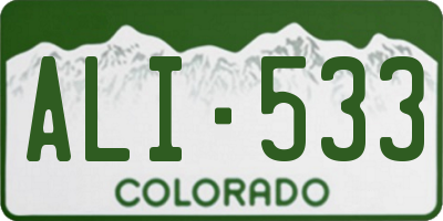 CO license plate ALI533