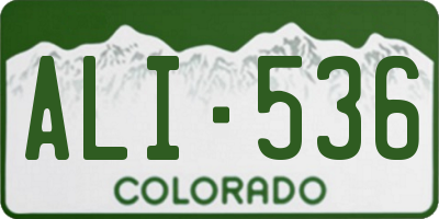 CO license plate ALI536