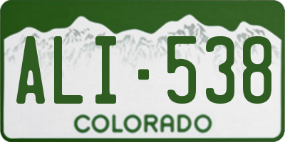 CO license plate ALI538
