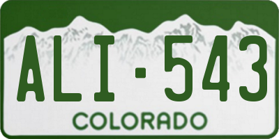 CO license plate ALI543