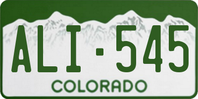 CO license plate ALI545