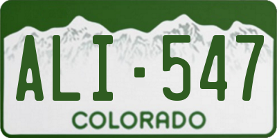CO license plate ALI547