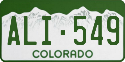 CO license plate ALI549