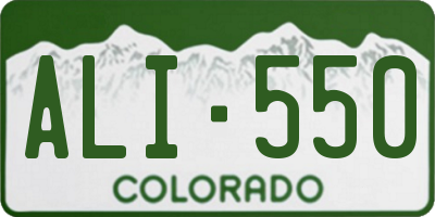 CO license plate ALI550