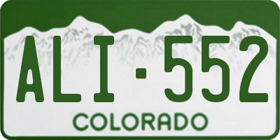 CO license plate ALI552