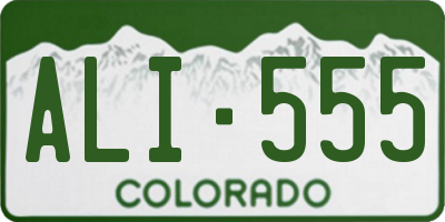 CO license plate ALI555
