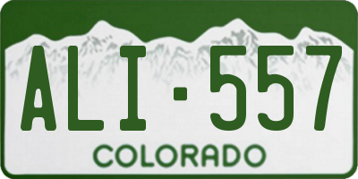 CO license plate ALI557