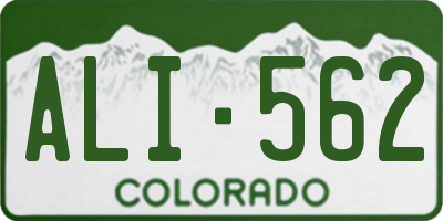 CO license plate ALI562
