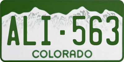 CO license plate ALI563