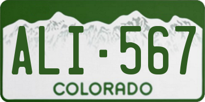 CO license plate ALI567