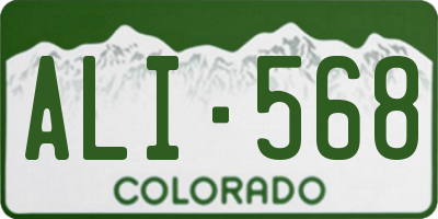 CO license plate ALI568