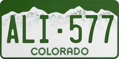 CO license plate ALI577
