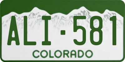 CO license plate ALI581