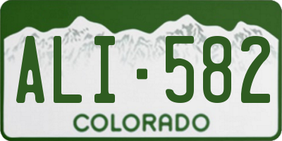 CO license plate ALI582