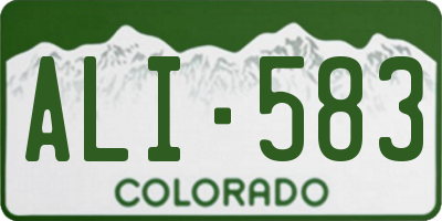 CO license plate ALI583