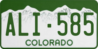 CO license plate ALI585