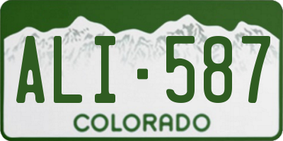 CO license plate ALI587