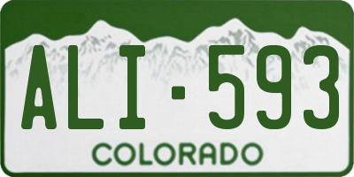 CO license plate ALI593