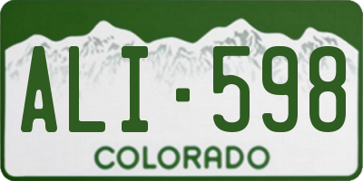 CO license plate ALI598