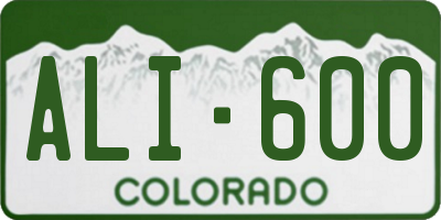 CO license plate ALI600