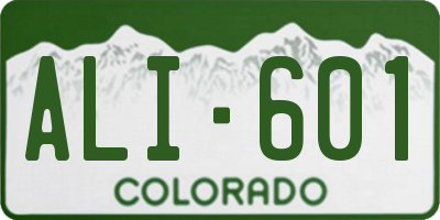 CO license plate ALI601