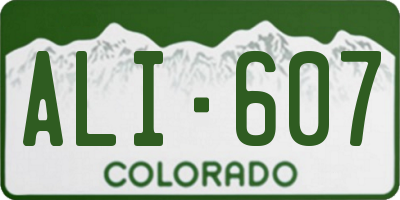 CO license plate ALI607