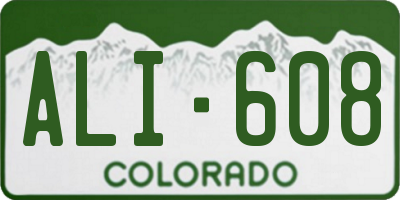 CO license plate ALI608