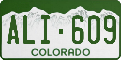 CO license plate ALI609