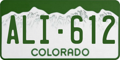 CO license plate ALI612
