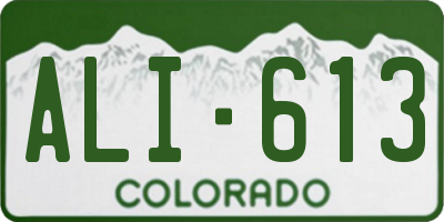 CO license plate ALI613