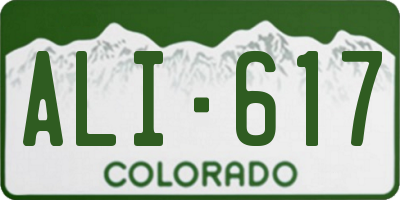 CO license plate ALI617