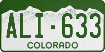 CO license plate ALI633