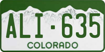 CO license plate ALI635