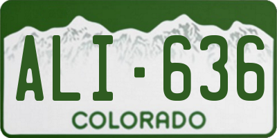 CO license plate ALI636