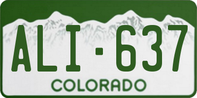 CO license plate ALI637