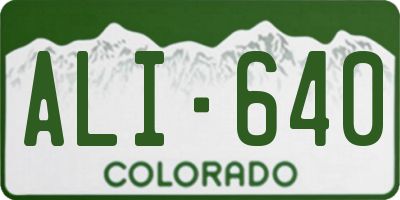 CO license plate ALI640
