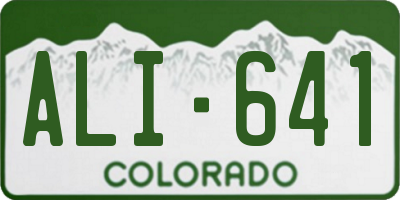 CO license plate ALI641