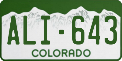 CO license plate ALI643