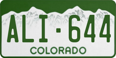 CO license plate ALI644
