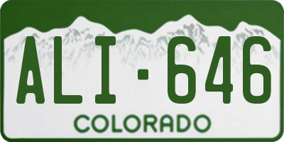 CO license plate ALI646