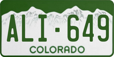 CO license plate ALI649