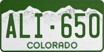 CO license plate ALI650