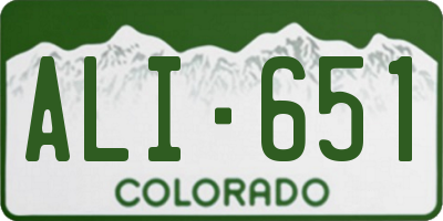 CO license plate ALI651