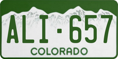 CO license plate ALI657